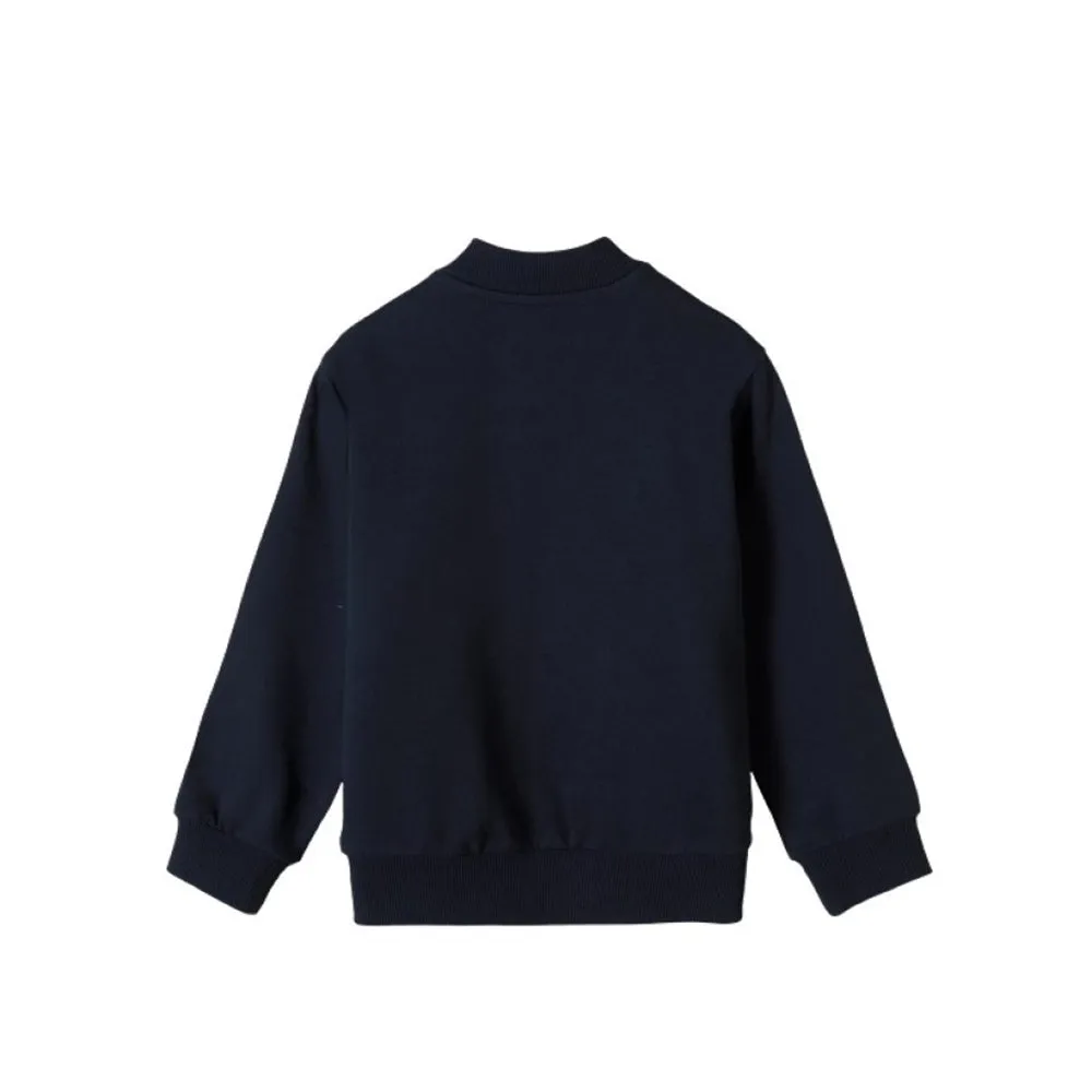 5.10.15 Good Vibes Print Dark Blue Terry Mock Neck Zipper 12388