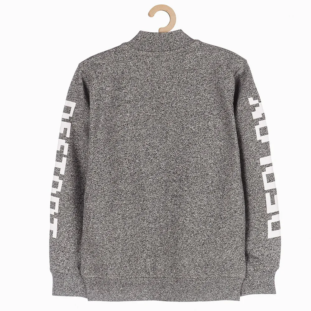 5.10.15 Replay Print Melange Grey Mock Neck Jacket 8424