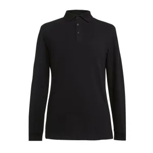 BA008-S Brook Taverner Frederick Mens Long Sleeve Polo Shirt Black Size S