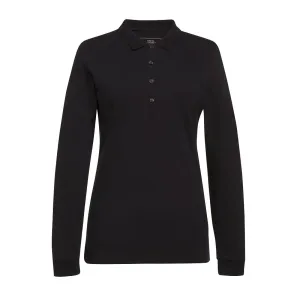 BA009-S Brook Taverner Anna Womens Long Sleeve Polo Shirt Black Size S