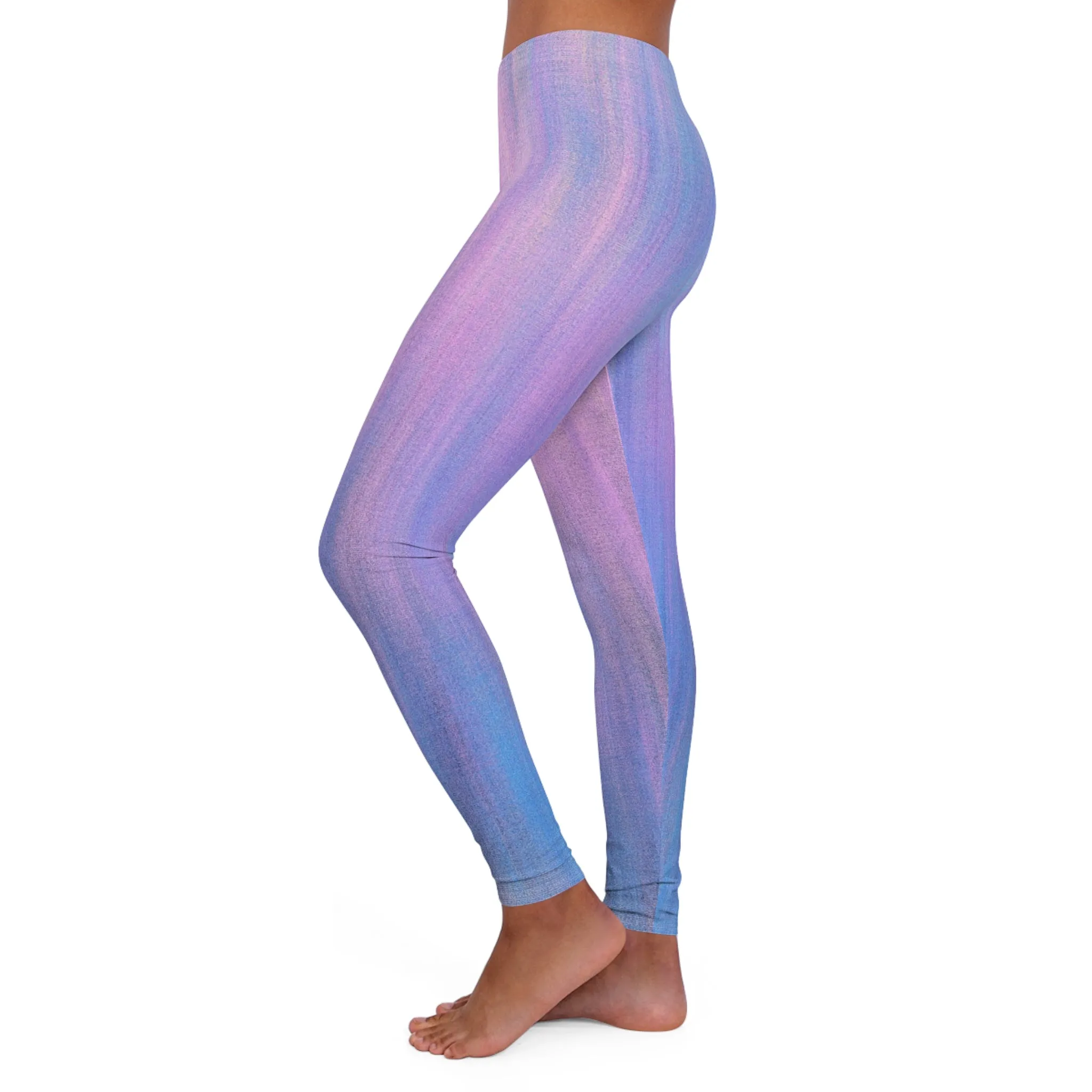 Blue & Purple Metalic - Inovax Women's Spandex Leggings