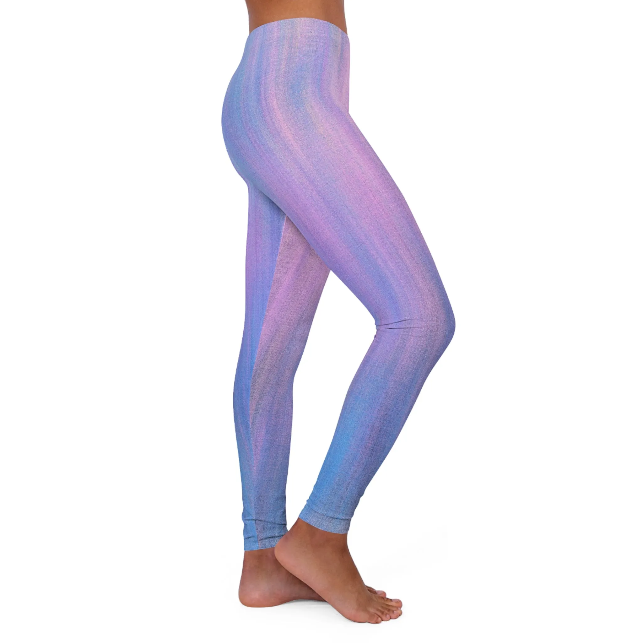 Blue & Purple Metalic - Inovax Women's Spandex Leggings