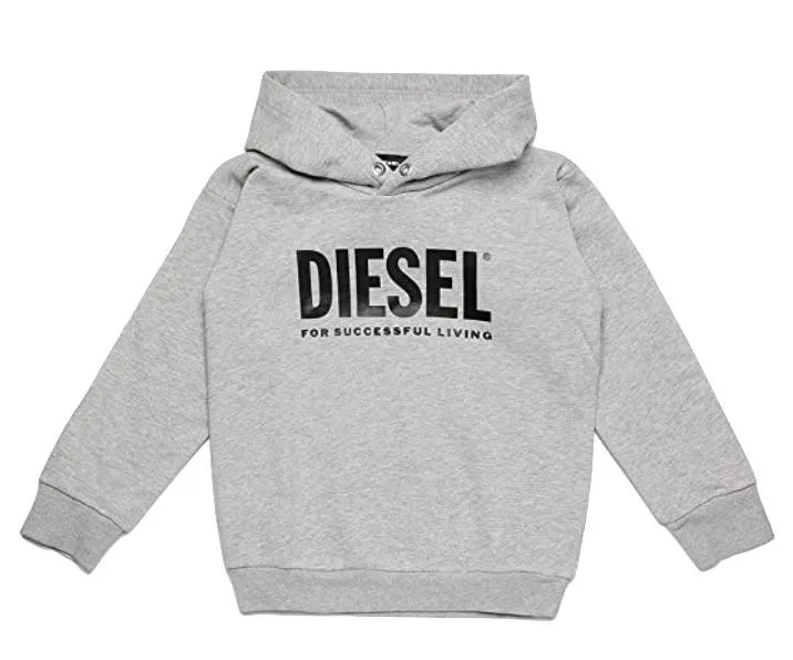 Boys Grey Cotton Logo Sweatshirt