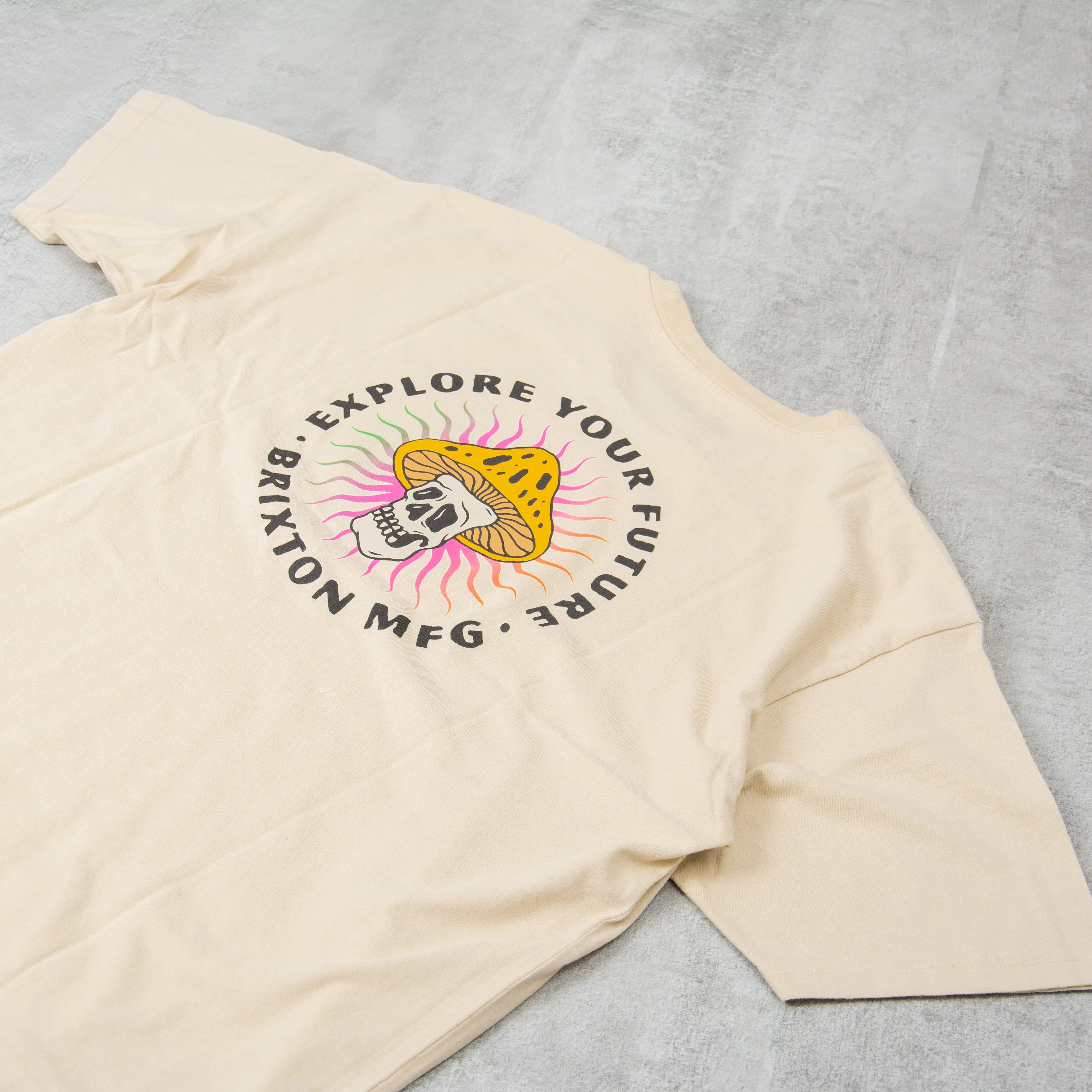 Brixton Future Relaxed Tee S/S  - Cream Garment Dye