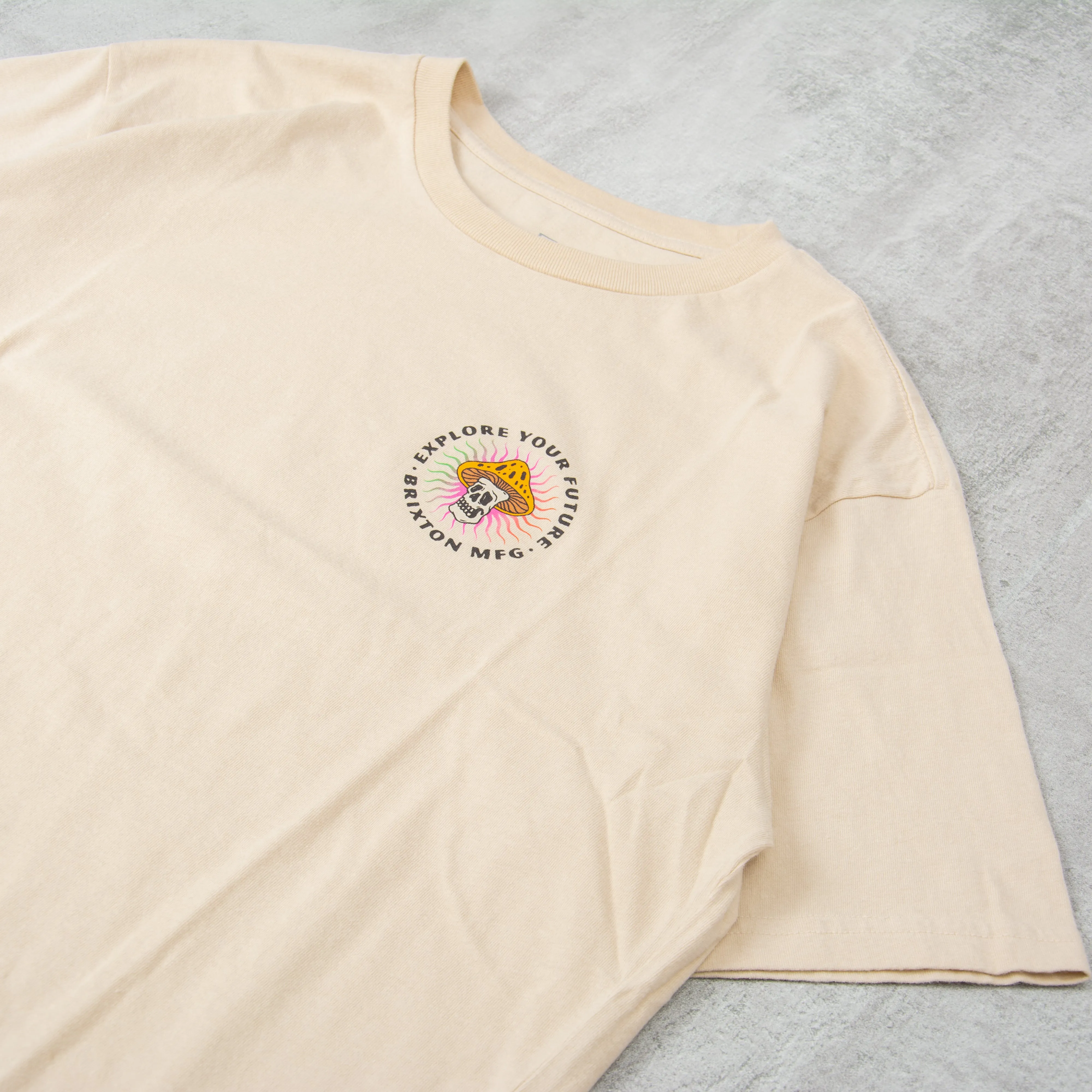 Brixton Future Relaxed Tee S/S  - Cream Garment Dye