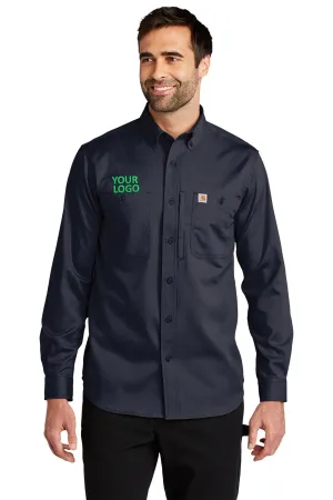 Carhartt Rugged Series Long Sleeve Custom Shirts, Navy