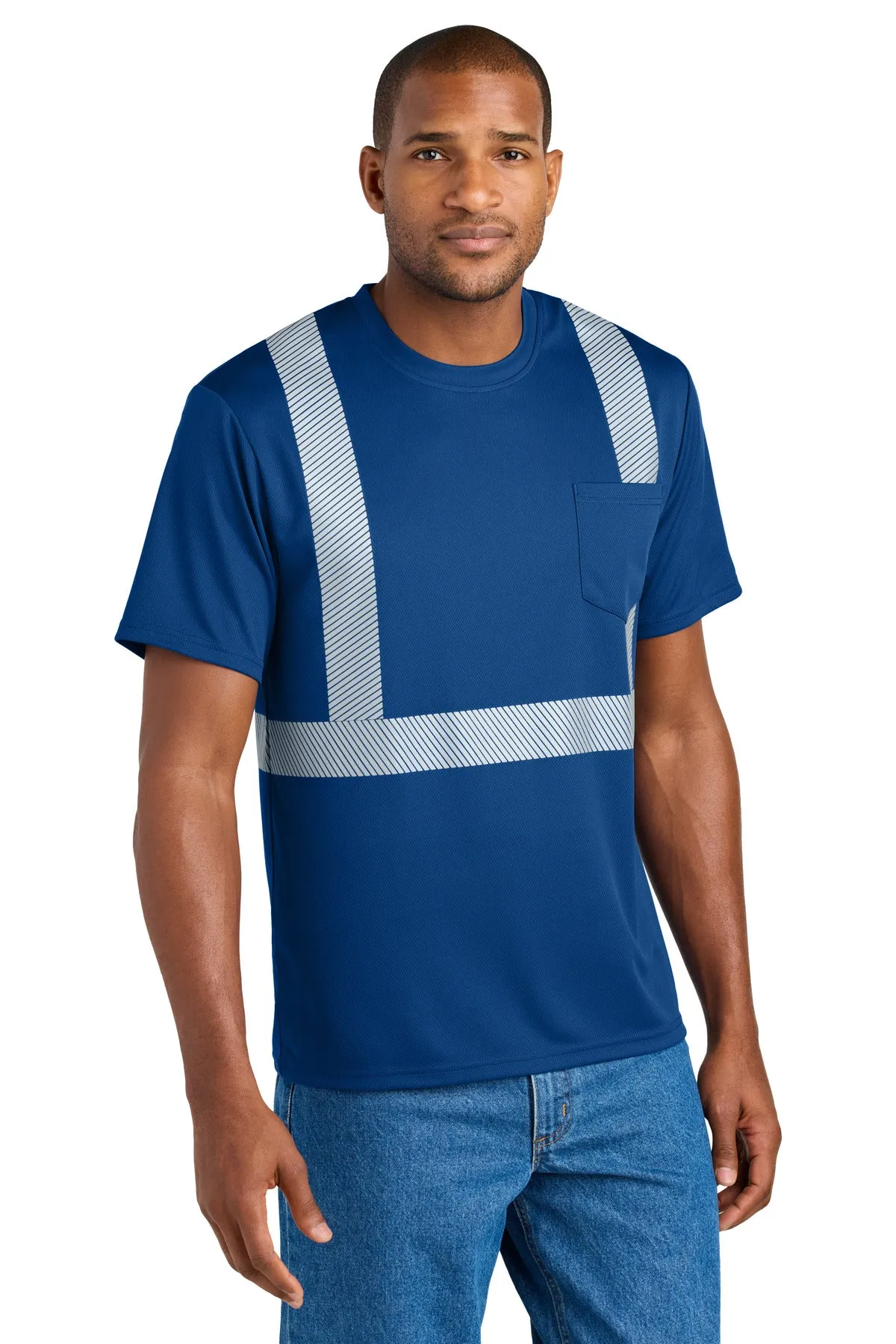 CornerStone Men's Enhanced Visibility Segmented Tape Tee