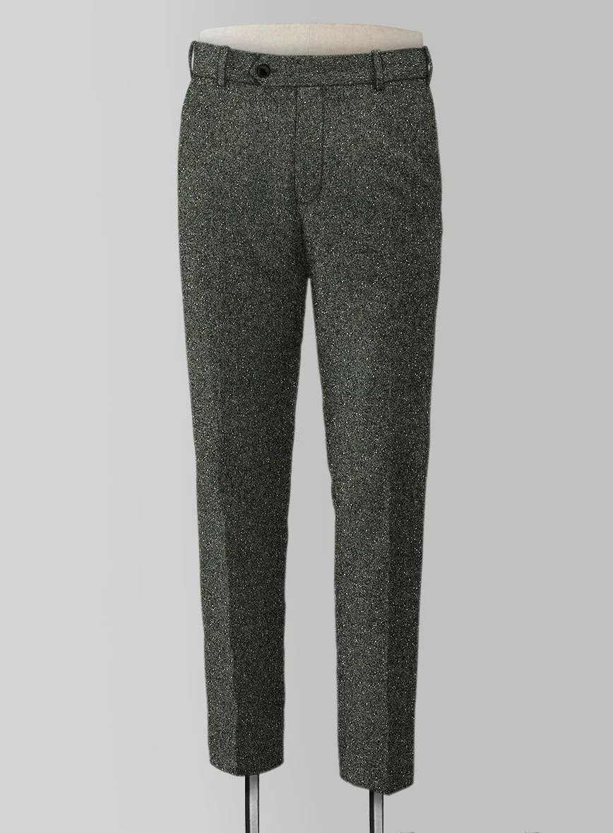 Dark Olive Flecks Donegal Tweed Pants