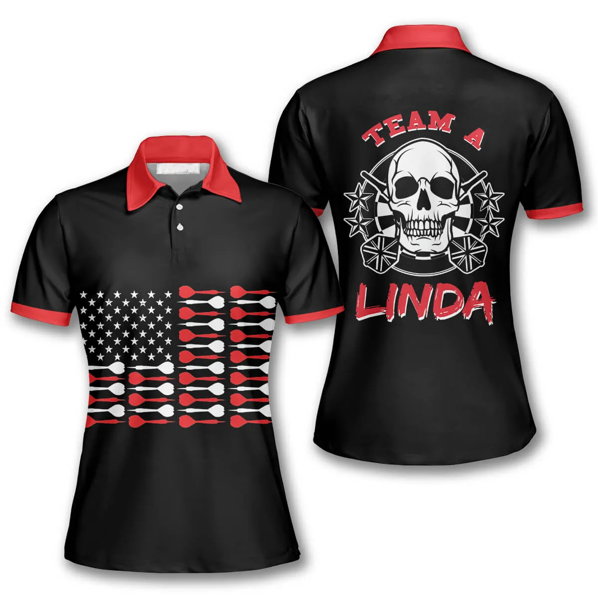 Darts American Flag Skull Stars Custom Darts Shirts for Women