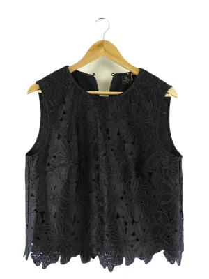 David Lawrence Black Lace Sleeveless Top 12