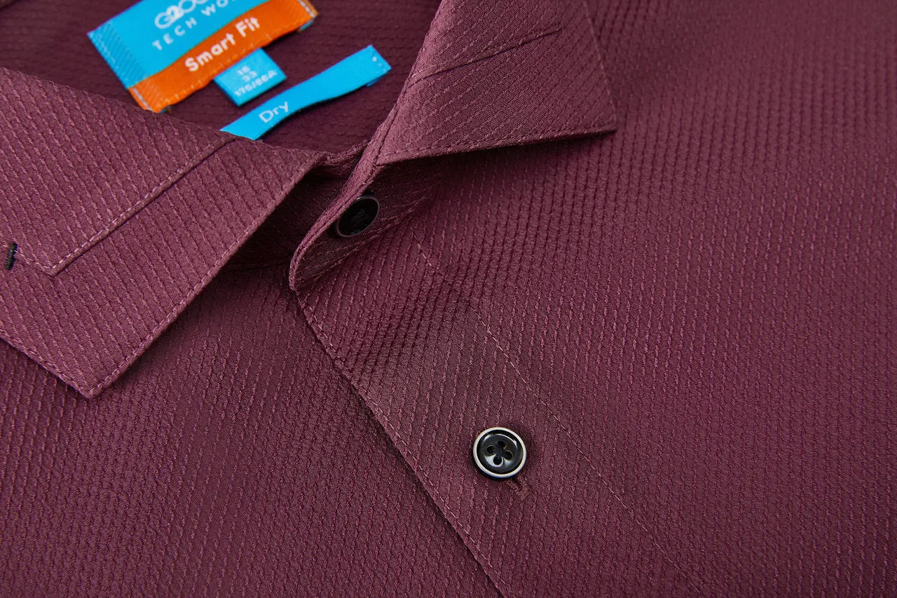 Dry Textured Shirt in Smart Fit Design Detail Collar