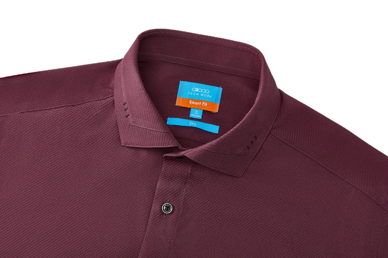 Dry Textured Shirt in Smart Fit Design Detail Collar