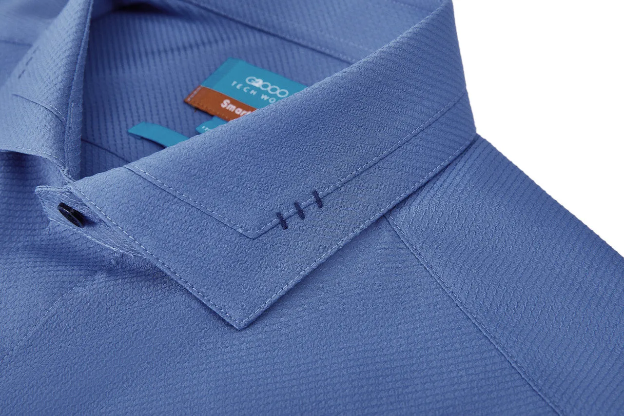 Dry Textured Shirt in Smart Fit Design Detail Collar