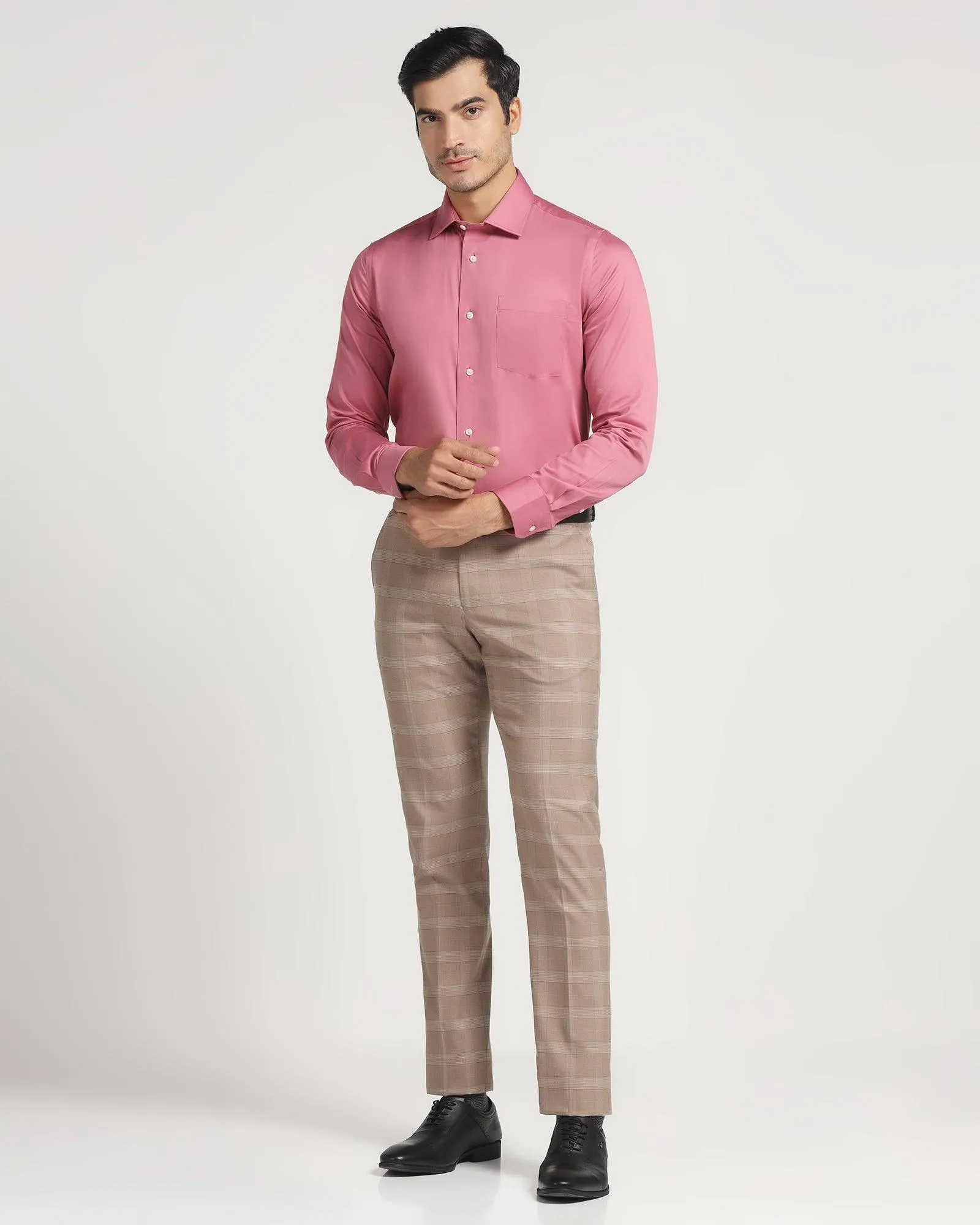 Formal Pink Solid Shirt - Simble