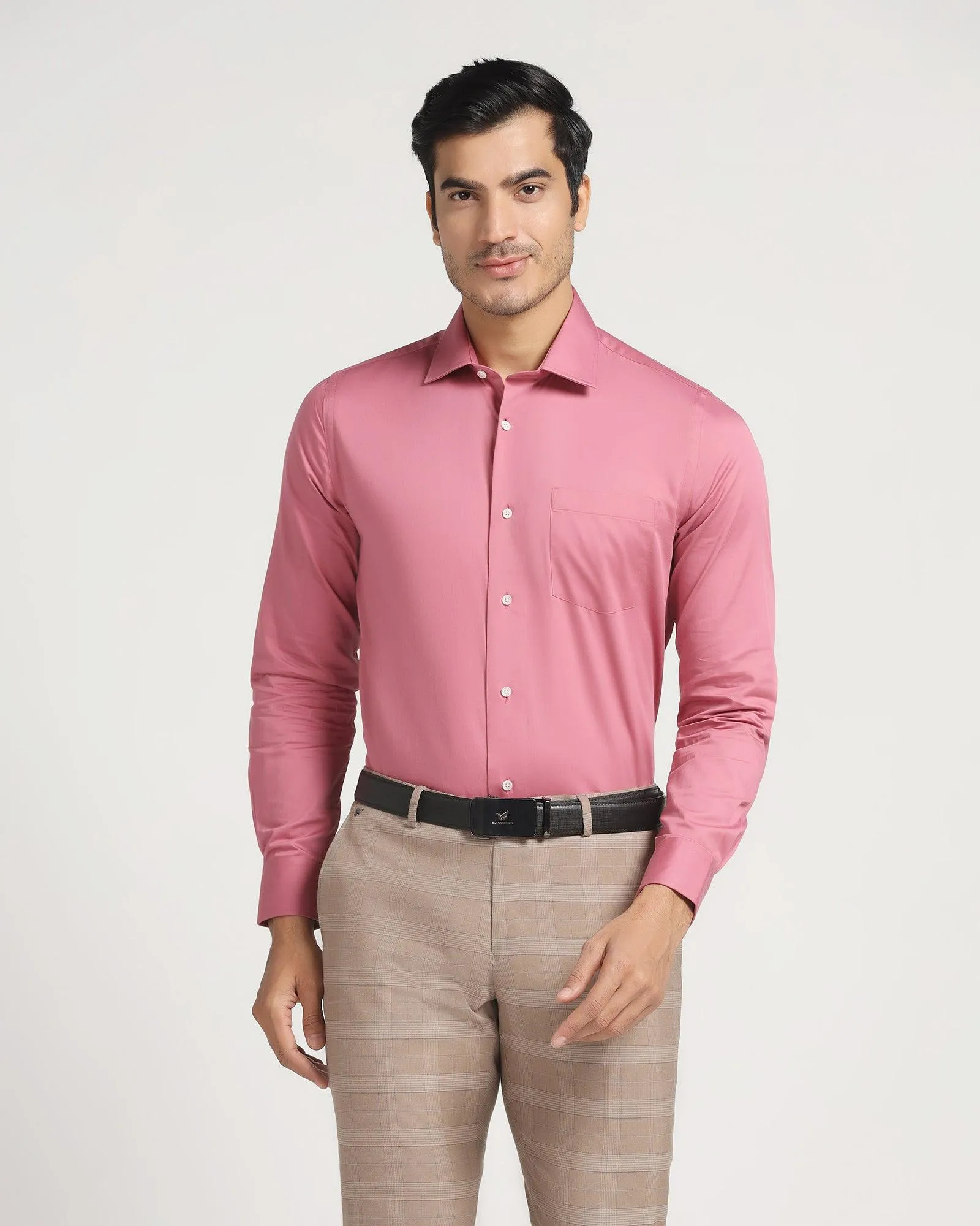 Formal Pink Solid Shirt - Simble