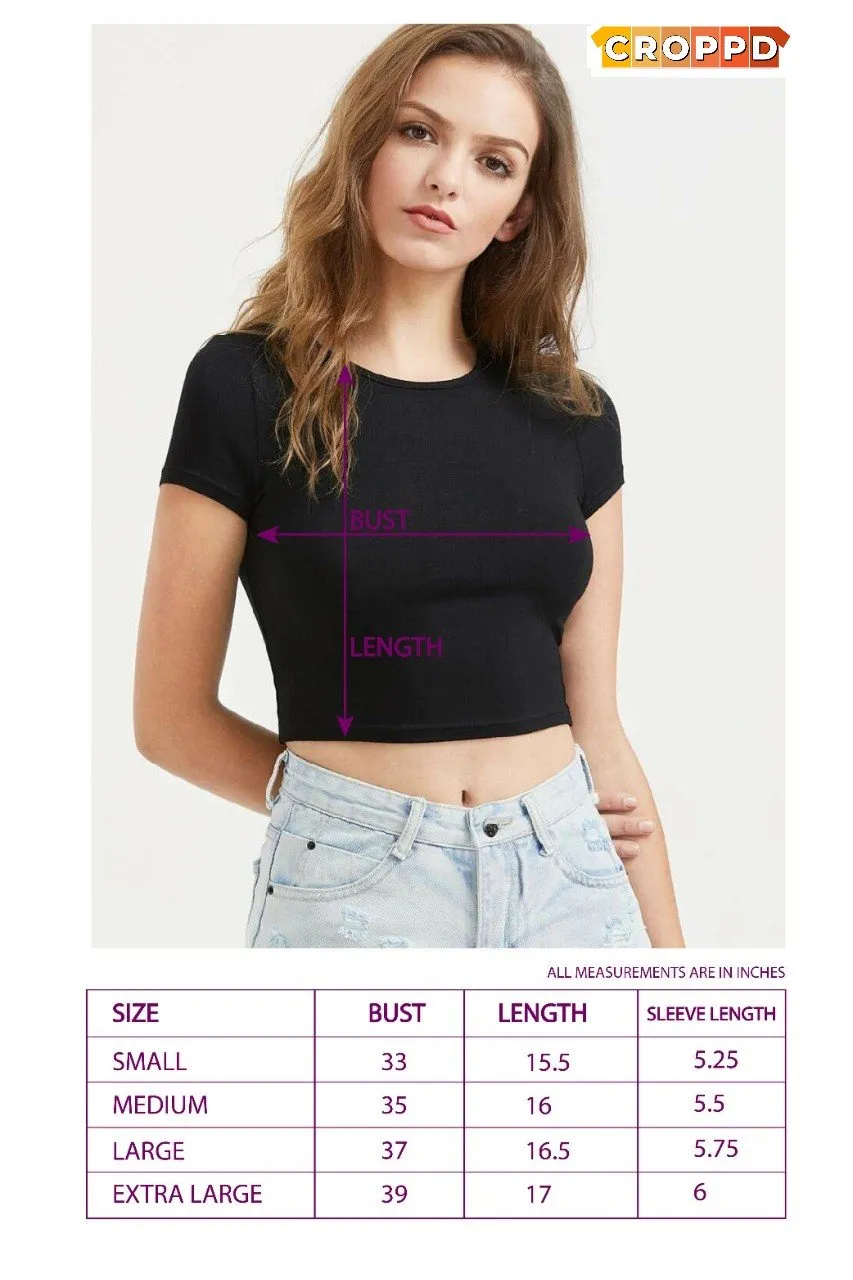 Imperfectly Perfect Graphic Printed Black Crop Top