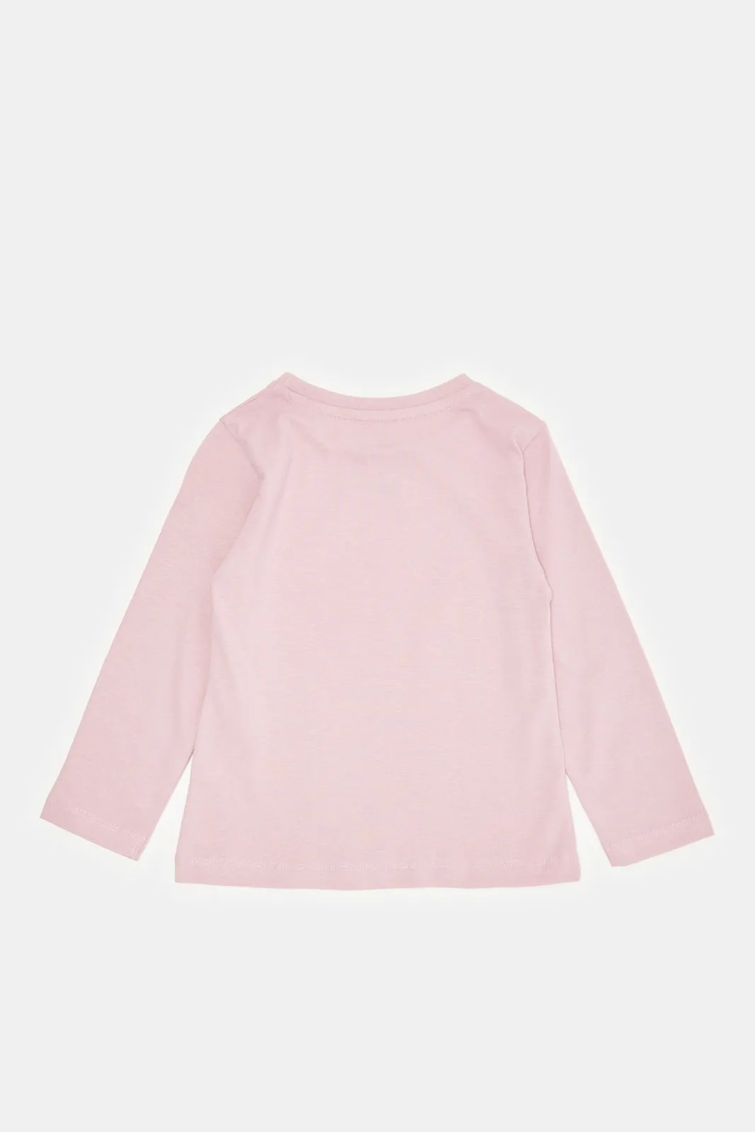 Infant Girls Pink Placement Print Long Sleeve T-Shirt