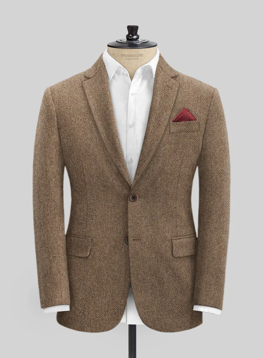 Irish Brown Herringbone Tweed Jacket