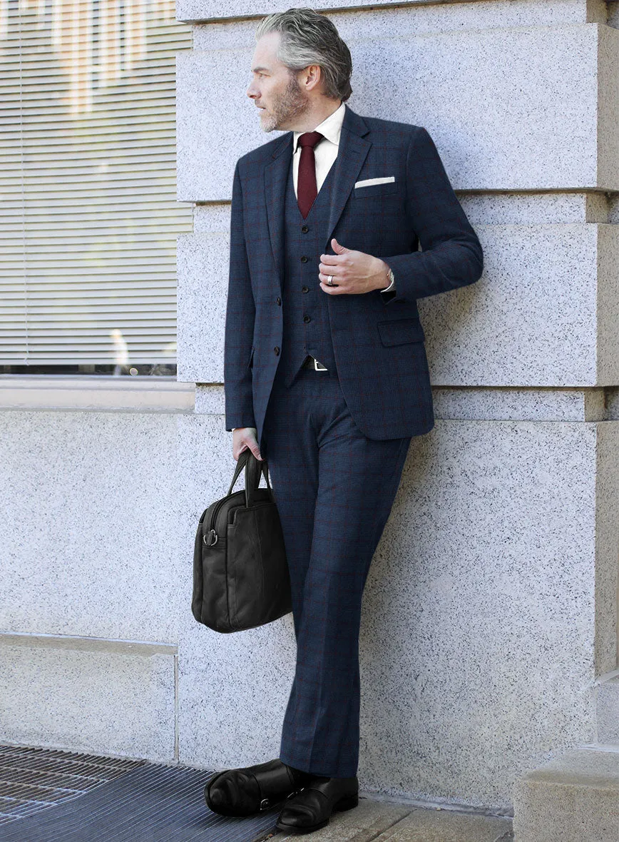 Italian Ermene Blue Wool Suit