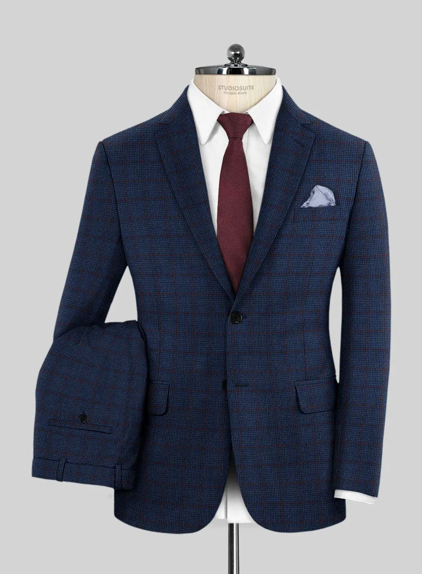 Italian Ermene Blue Wool Suit