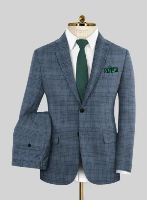 Italian Murano Herita Blue Wool Linen Suit