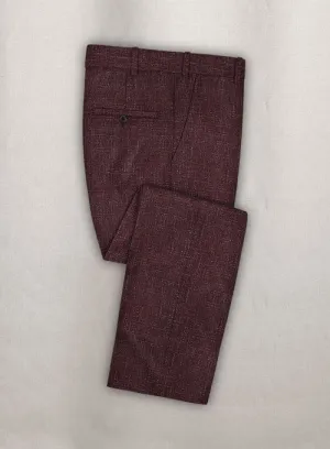 Italian Murano Maroon Wool Linen Pants