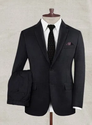 Italian Tela Black Wool Linen Suit