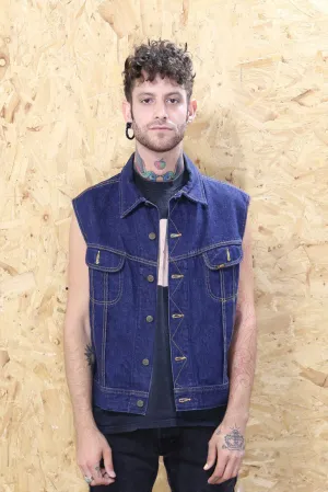 Lee Dark Blue Denim Sleeveless Jacket