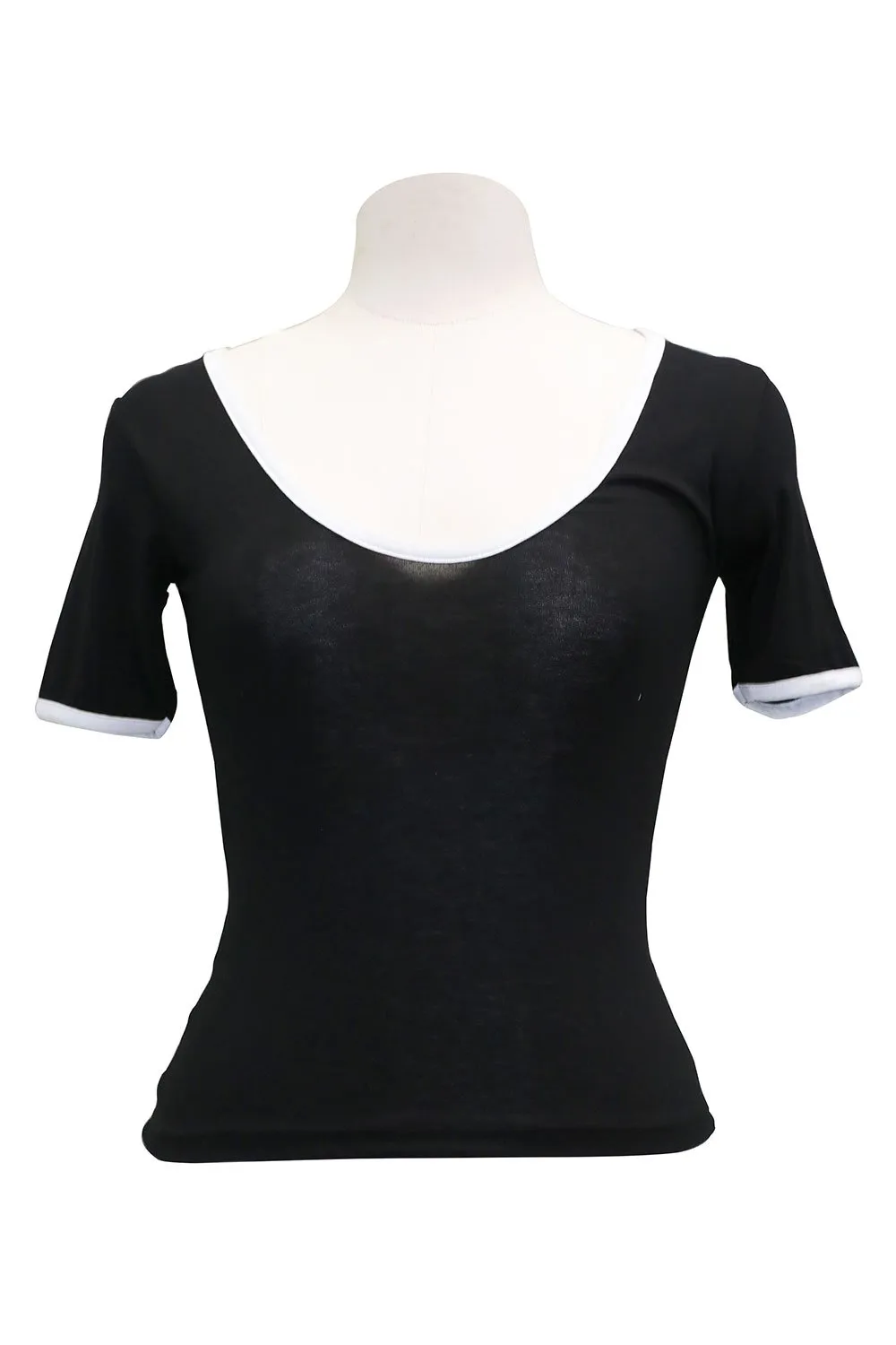 Lennon Scoop Neck Top w/Contrast Trim