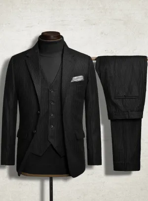 Light Weight Black Stripe Tweed 3 Piece Suit