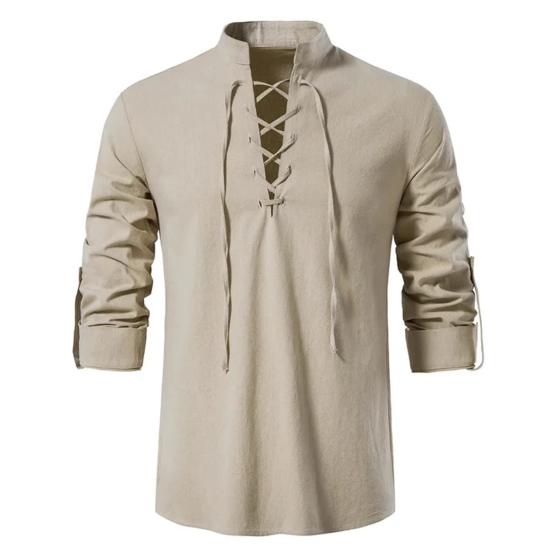 Linen Fashion String Top Shirt