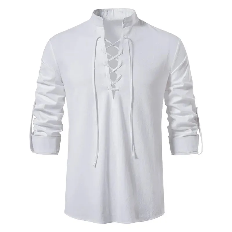 Linen Fashion String Top Shirt