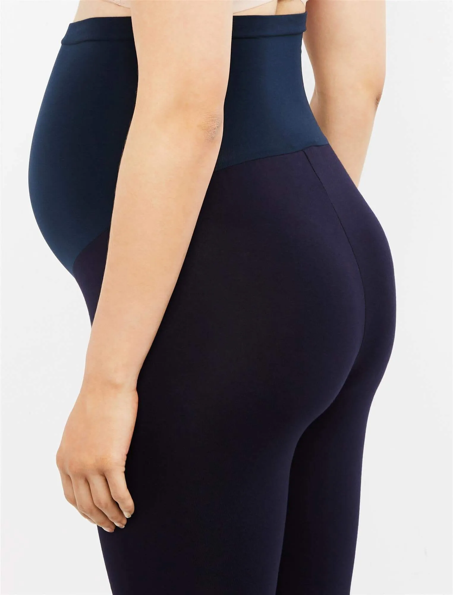 Luxe Essentials Secret Fit Belly Ultra Soft Maternity Leggings in Navy