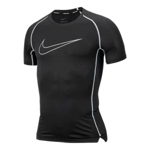 Men's Nike Logo Printing Sports Breathable Short Sleeve Black Gym Clothes, black