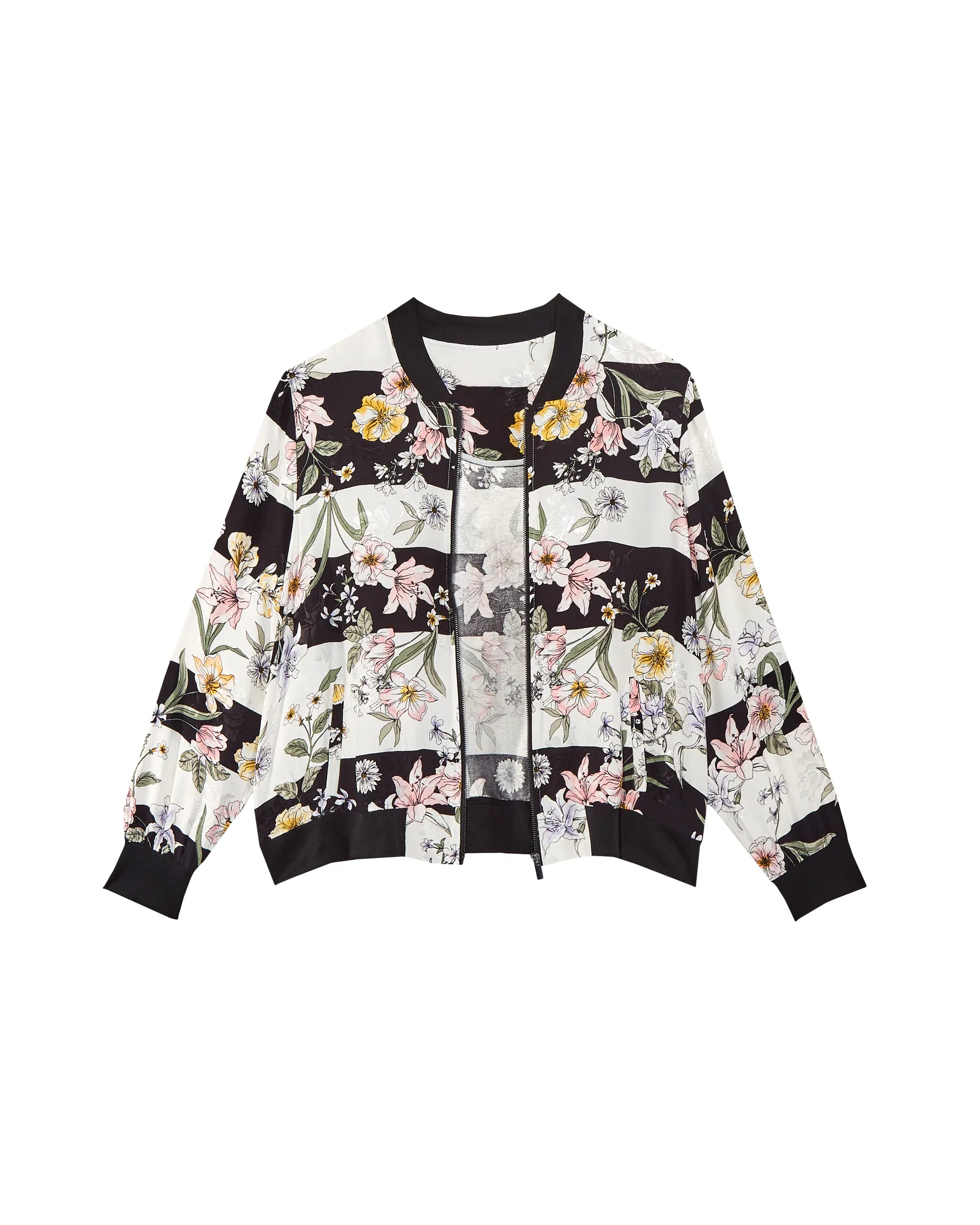 Meredith Bomber Jacket | Black / White