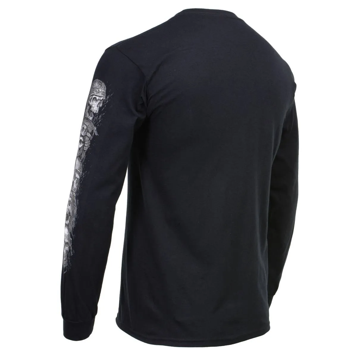 Milwaukee Leather MPMH117008 Men’s ‘Five Skulls’ Long Sleeve Black T-Shirt