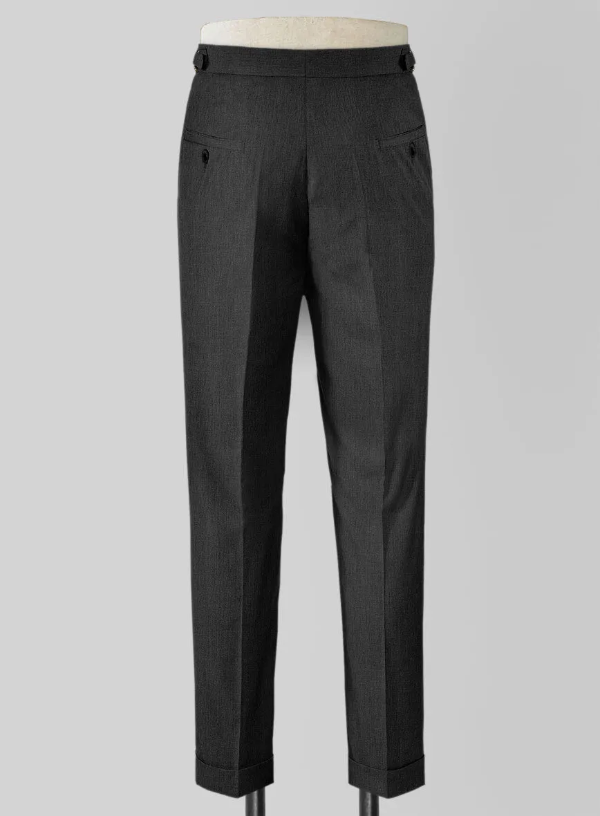 Napolean Stretch Dark Gray Highland Wool Trousers