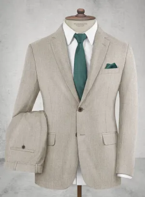 Napolean Stretch Pale Brown Wool Suit