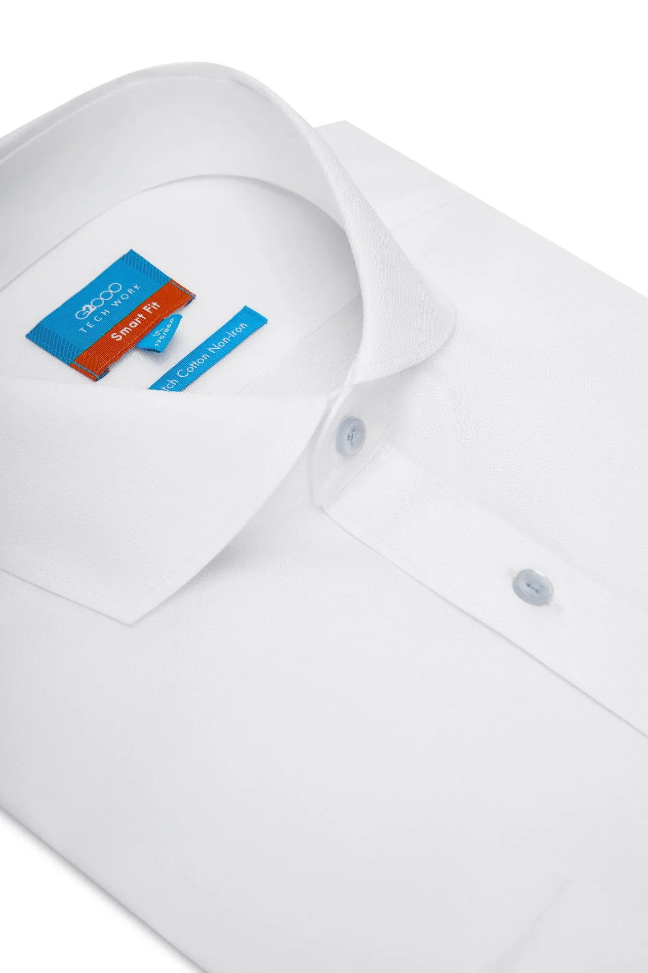 Non-Iron Cotton Stretch Textured Shirt in Smart Fit Windsor Collar