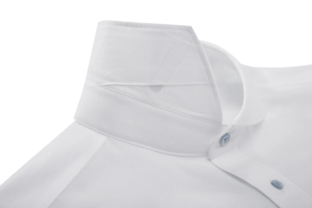 Non-Iron Cotton Stretch Textured Shirt in Smart Fit Windsor Collar