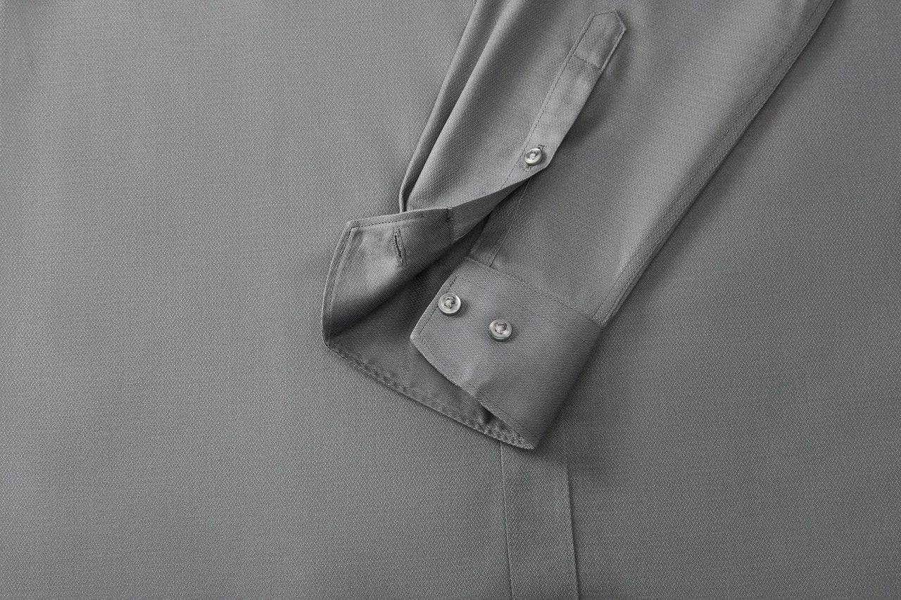 Non-Iron Cotton Stretch Textured Shirt in Smart Fit Windsor Collar