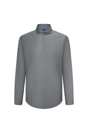 Non-Iron Cotton Stretch Textured Shirt in Smart Fit Windsor Collar