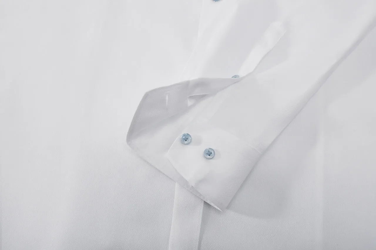 Non-Iron Cotton Stretch Textured Shirt in Smart Fit Windsor Collar