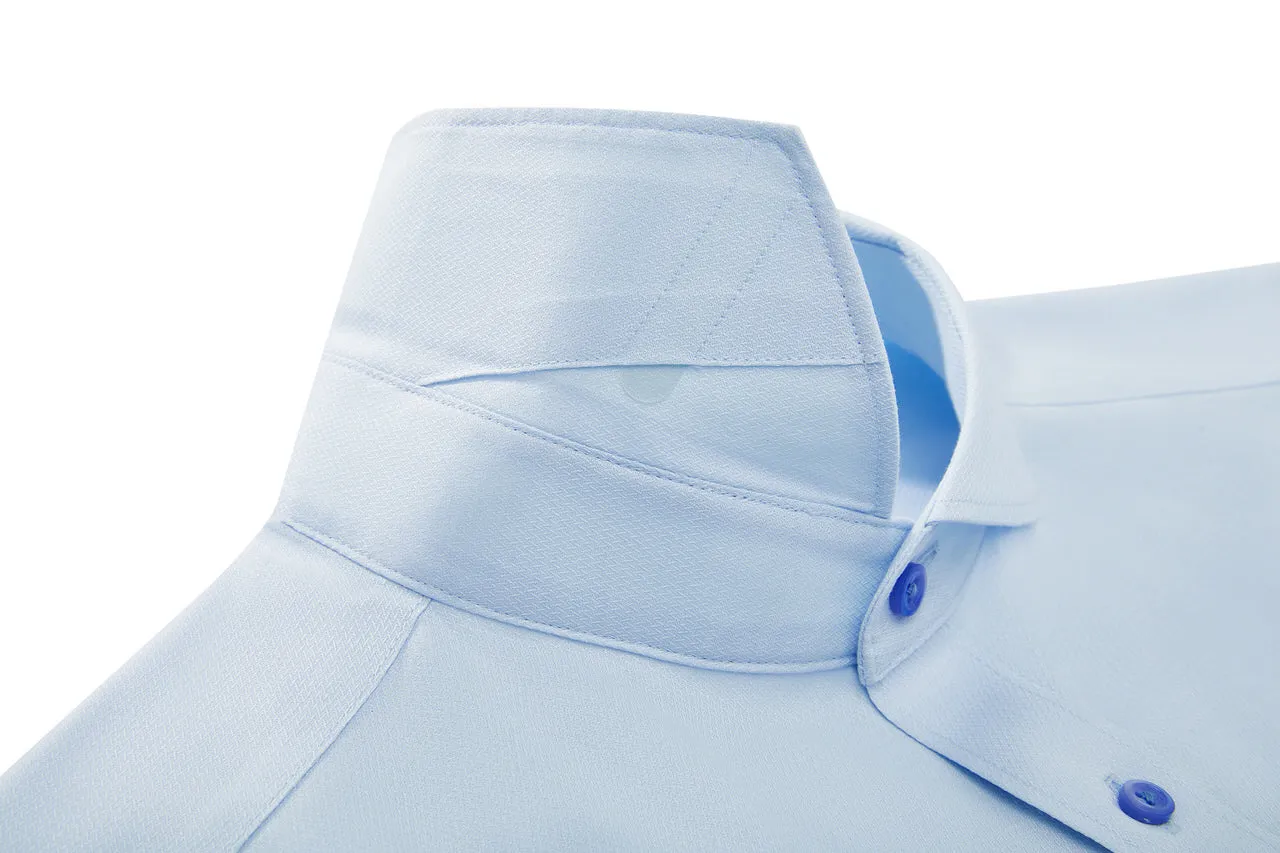 Non-Iron Cotton Stretch Textured Shirt in Smart Fit Windsor Collar