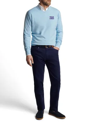 Peter Millar Crown Heritage Cashmere Custom V-Neck Sweaters, Cottage Blue