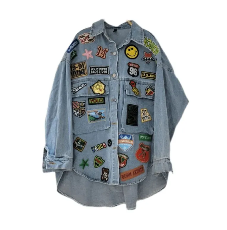 Pre Order:  Playful Patches Denim Jacket - @theestylishp