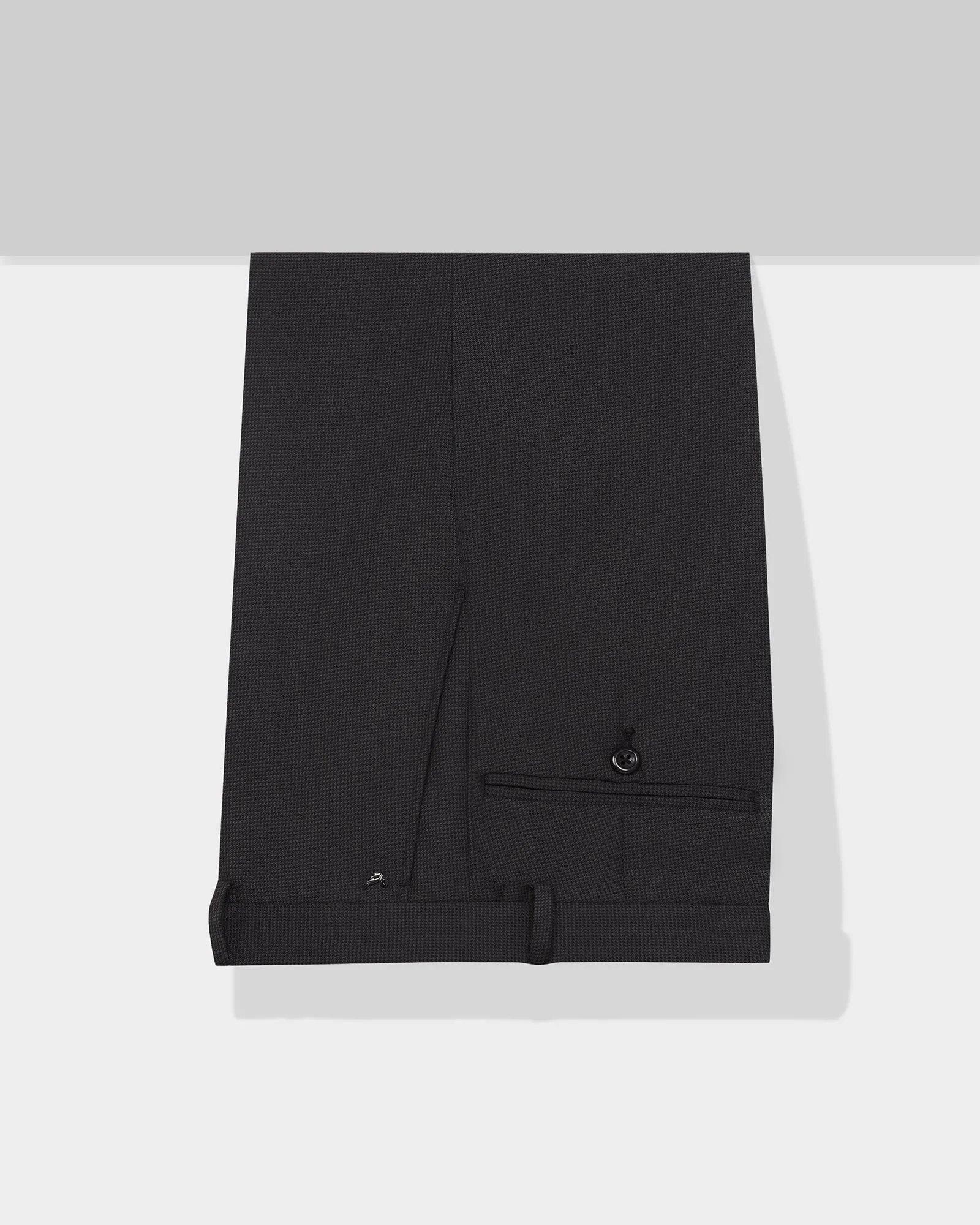 Slim fit B-91 Formal Black Textured Trouser - Texa