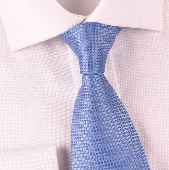 Solid White Royal Oxford Formal Dress Shirt Men's Professional Business Work Top in French Cuffs and Spread Collar