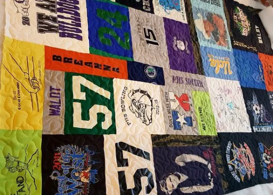 T shirt Memory Quilt, Custom Made, Fathers Day, Mothers Day, Graduation, Keepsake Quilt