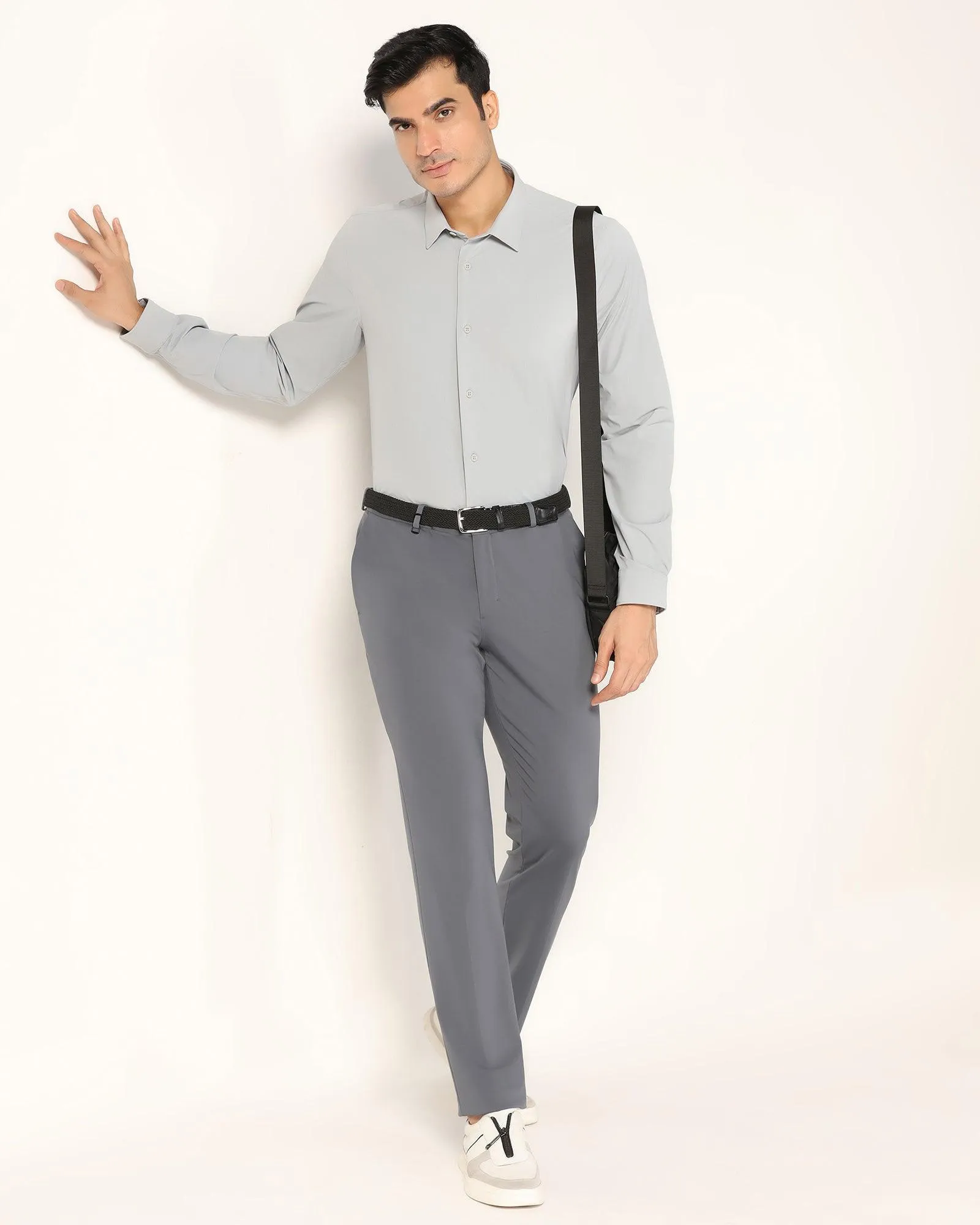 TechPro Formal Grey Textured Shirt - Poxet